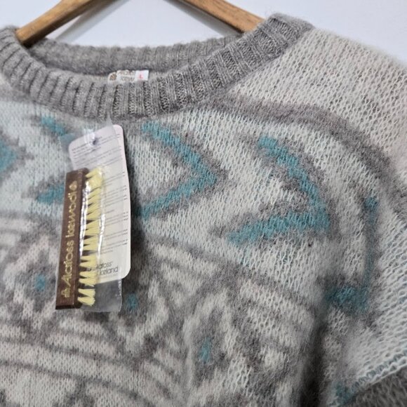 NWT Alafoss Iceland Icewool Nordic Wool Sweater Sz L 44-46 Vintage Ski Oversized - Picture 2 of 11